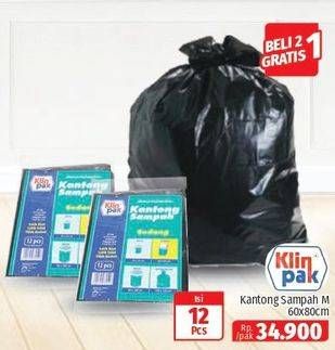 Promo Harga Klinpak Kantong Sampah M 12 pcs - Lotte Grosir