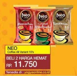 Promo Harga Neo Coffee 3 in 1 Instant Coffee All Variants per 10 pcs 20 gr - Yogya