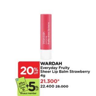 Promo Harga Wardah Everyday Lip Balm Strawberry 4 gr - Watsons