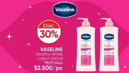 Promo Harga Vaseline Intensive Care Healthy White UV Lightening 400 ml - Guardian