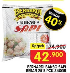 Promo Harga Bernardi Bakso Sapi Besar 25 pcs - Superindo