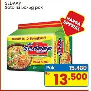 Promo Harga Sedaap Mie Kuah Soto per 5 pcs 75 gr - Indomaret