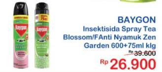 Promo Harga BAYGON Insektisida Spray Tea Blossom, Zen Garden 600 ml - Indomaret