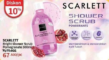 Promo Harga Scarlett Shower Scrub Pomegrante 300 ml - Guardian