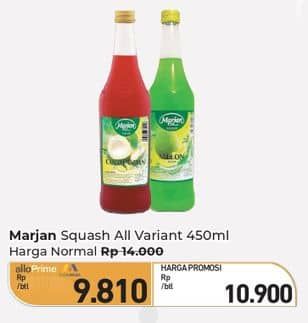 Promo Harga Marjan Syrup Squash All Variants 450 ml - Carrefour