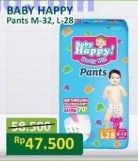 Promo Harga Baby Happy Body Fit Pants M32, L28 28 pcs - Alfamart