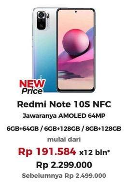 Promo Harga Xiaomi Redmi Note 10s 6 GB + 64 GB, 6 GB + 128 GB, 8 GB + 128 GB  - Erafone