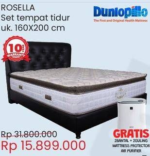 Promo Harga DUNLOPILLO Rosella Mattress Bed Set  - Courts