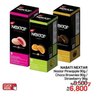 Promo Harga Nabati Nextar Cookies Nastar Pineapple Jam, Brownies Choco Delight, Strawberry Jam per 8 pcs 14 gr - LotteMart