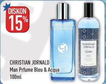 Promo Harga CHRISTIAN JORNALD Eau De Parfum Aqua, Bleu 100 ml - Hypermart