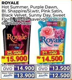 Promo Harga So Klin Royale Parfum Collection Hot Summer, Purple Dawn, Blue Sapphire, Winter Breeze, Pink Satin, Black Velvet 650 ml - Alfamart