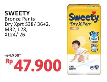 Promo Harga Sweety Bronze Pants Dry X-Pert S36+2, M32, L28, XL24, XL26 24 pcs - Alfamidi