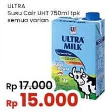 Promo Harga Ultra Milk Susu UHT All Variants 750 ml - Indomaret