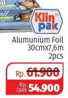 Promo Harga KLINPAK Aluminium Foil 30cm X 7.6m 2 pcs - Lotte Grosir