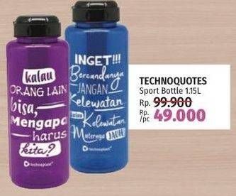 Promo Harga Technoplast Quotes Sport Bottle 1.15L 1 pcs - LotteMart