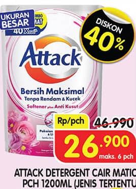 Promo Harga Attack Detergent Liquid 1200 ml - Superindo