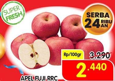 Promo Harga Apel Fuji RRC per 100 gr - Superindo