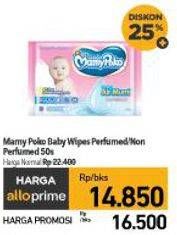 Promo Harga Mamy Poko Baby Wipes Reguler - Fragrance, Reguler - Non Fragrance 52 pcs - Carrefour