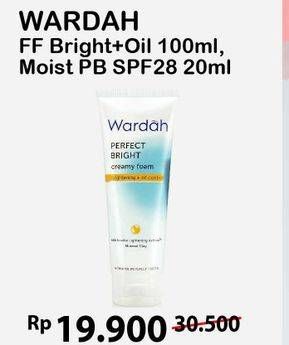 Promo Harga WARDAH Perfect Bright Creamy Foam Oil Control 100m/Perfect Bright Moisturizer 20gr  - Alfamart
