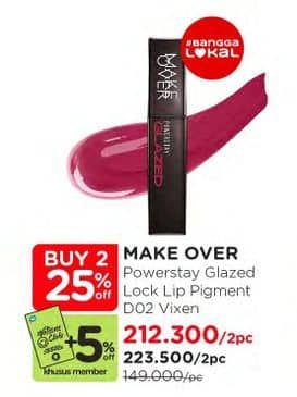 Promo Harga Make Over Powerstay Glazed Lock Lip Pigment D02 Vixen 3 gr - Watsons