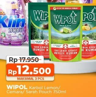 Promo Harga Wipol Karbol Wangi Lemon, Cemara, Sereh Jeruk 750 ml - Yogya