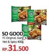 Promo Harga SO GOOD Chicken Nugget Hot Spicy, Original, Garlic 400 gr - Yogya