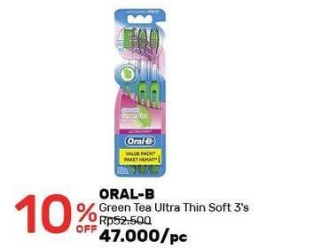 Promo Harga ORAL B Toothbrush Ultra Thin Green Tea 3 pcs - Guardian
