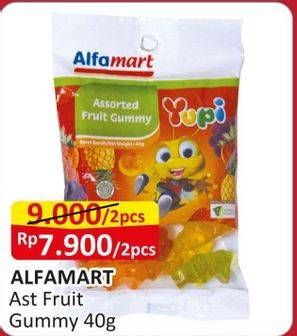 Promo Harga Alfamart Assorted Fruit Gummy per 2 pouch 40 gr - Alfamart