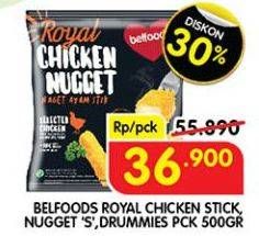 Promo Harga Belfoods Royal Nugget Chicken Nugget S, Chicken Nugget Drummies, Chicken Nugget Stick 500 gr - Superindo
