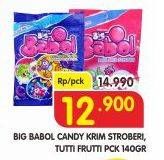 Promo Harga BIG BABOL Candy Gum Tutti, Strawberry 140 gr - Superindo