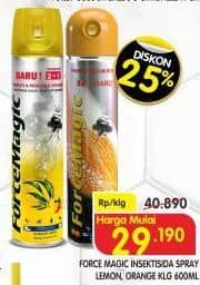 Promo Harga Force Magic Insektisida Spray Lemon, Orange 600 ml - Superindo