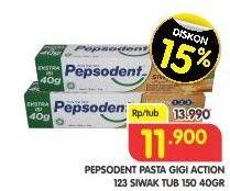 Promo Harga PEPSODENT Pasta Gigi Action 123 Siwak 150 gr - Superindo