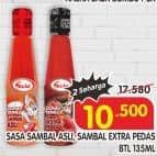 Promo Harga Sasa Sambal Asli, Ekstra Pedas 135 ml - Superindo