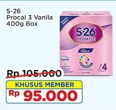 Promo Harga S26 Procal Susu Pertumbuhan Vanilla 400 gr - Indomaret