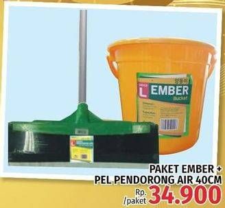 Promo Harga Paket Ember + Pel Pendorong Air 40cm  - LotteMart