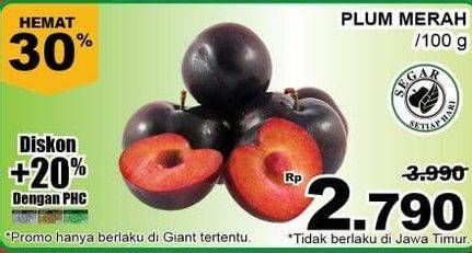 Promo Harga Plum Merah per 100 gr - Giant