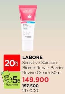 Labore Sensitive Skin Care Biomerepair Barrier Revive Cream 50 ml Diskon 20%, Harga Promo Rp157.500, Harga Normal Rp197.000, Khusus Member Rp. 149.900, Khusus Member