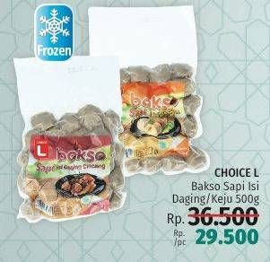 Promo Harga CHOICE L Bakso Sapi Daging, Keju 500 gr - LotteMart