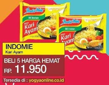 Promo Harga INDOMIE Mi Kuah Kari Ayam per 5 pcs 72 gr - Yogya