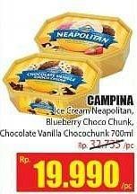 Promo Harga CAMPINA Ice Cream Neapolitan, Blueberry Choco Chunk, Vanilla 700 ml - Hari Hari