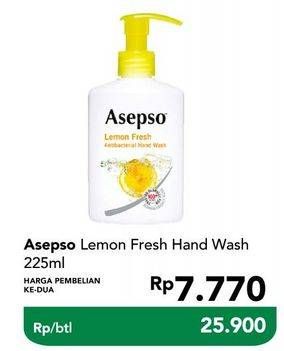 Promo Harga ASEPSO Hand Wash Lemon Fresh 225 ml - Carrefour