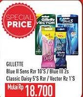 Promo Harga GILLETTE Blue II/Daisy Plus/Vector  - Hypermart