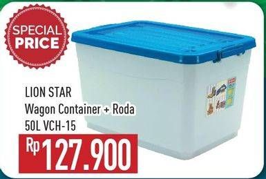 Promo Harga LION STAR Wagon Container + Roda VCH-15 50 ltr - Hypermart