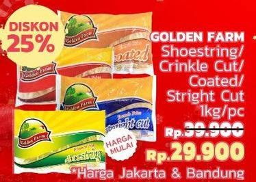 Promo Harga GOLDEN FARM French Fries Shoestring, Crinkle, Coated, Straight 1000 gr - LotteMart