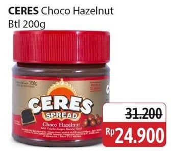 Promo Harga Ceres Choco Spread Choco Hazelnut 200 gr - Alfamidi