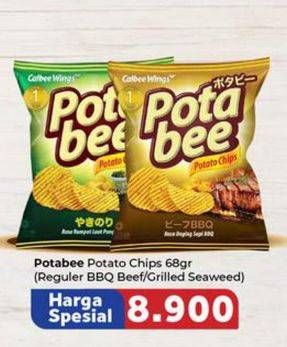 Promo Harga POTABEE Snack Potato Chips BBQ Beef, Grilled Seaweed 68 gr - Carrefour