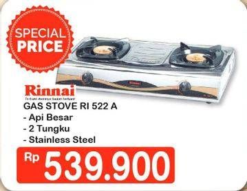 Promo Harga RINNAI RI 522A Gas Stove  - Hypermart