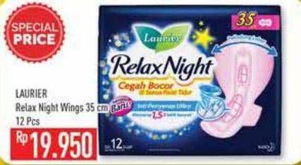 Promo Harga Laurier Relax Night 35cm 12 pcs - Hypermart