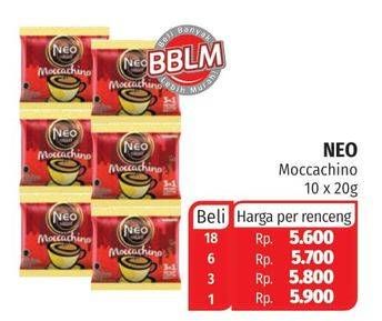 Promo Harga Neo Coffee 3 in 1 Instant Coffee Moccachino per 10 pcs 20 gr - Lotte Grosir