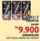 Promo Harga Greenfields UHT Extra Milk All Variants 200 ml - Alfamidi